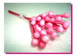 8 Tiges petites boules fuchsia