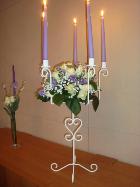 Location chandeliers blanc en forme de coeur