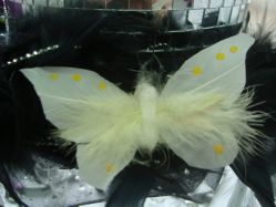 6 Papillons jaune en plume