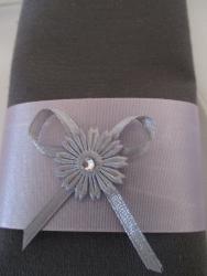 12 Noeuds diamant gris pour serviette mariage