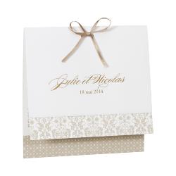 faire part mariage beige  et taupe Liberty 104052