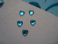 50 Petits diamants coeurs turquoise