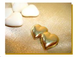 10 Mini Coeurs en plastique doré