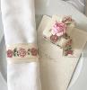 ruban coton motifs fleurs roses
