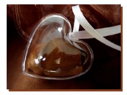 Coeur en plastique transparent