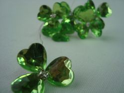 6 Coeurs cristal vert anis